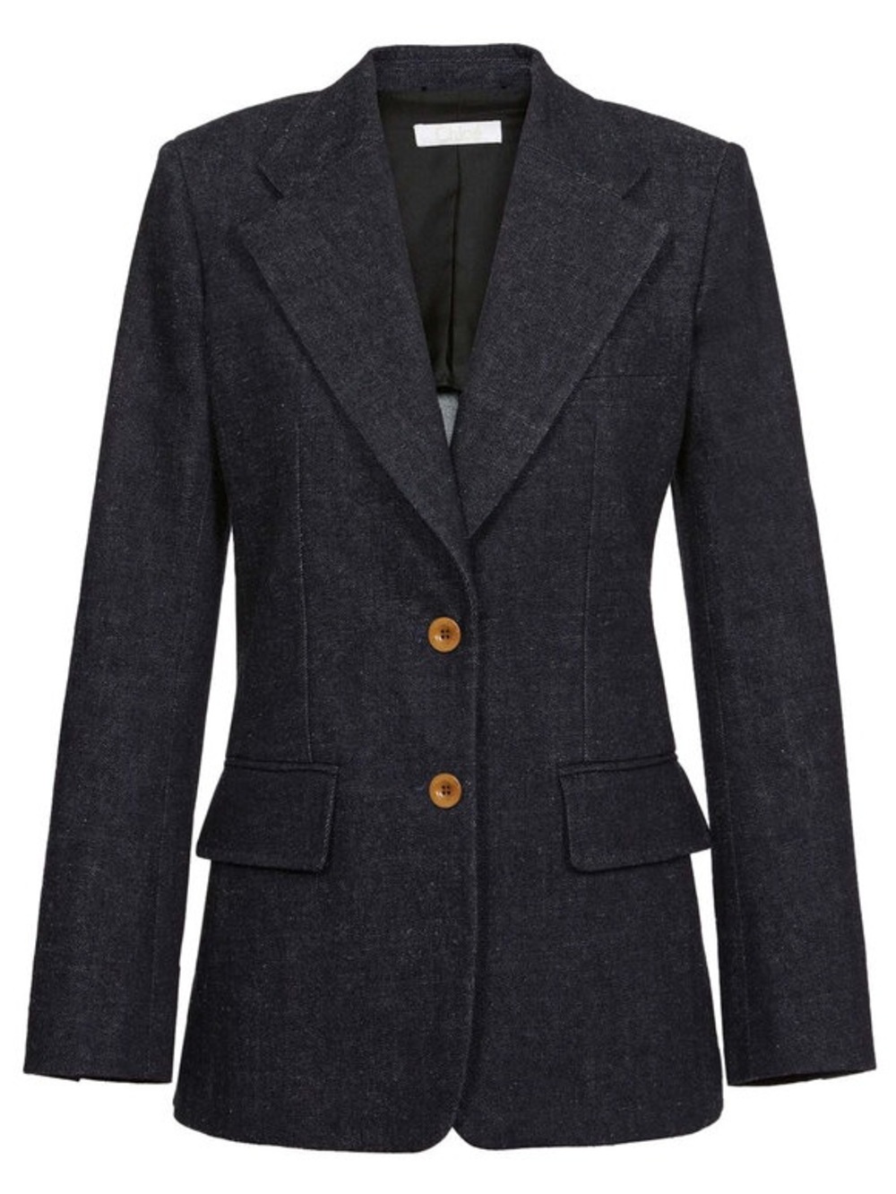 Chloé Iconic Navy Denim Blazer Hemp Dark Blue Jean Size 40